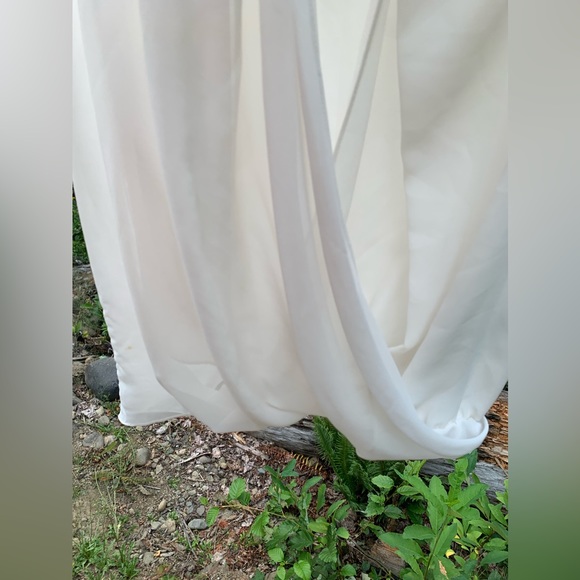 Vince Camuto Silk Pearl white sleeveless layered blouse Sz M whimsical luxury - Picture 5 of 13